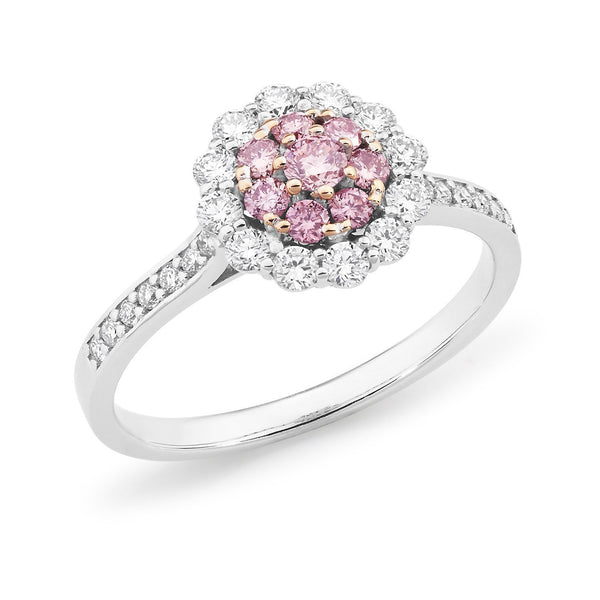PINK CAVIAR 0.61ct Pink Diamond Ring in 18ct White & Rose Gold