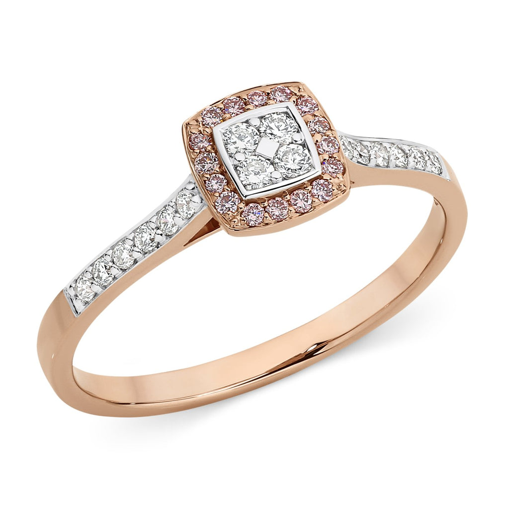 PINK CAVIAR 0.90ct Pink Diamond Ring in 18ct White & Rose Gold main image 0