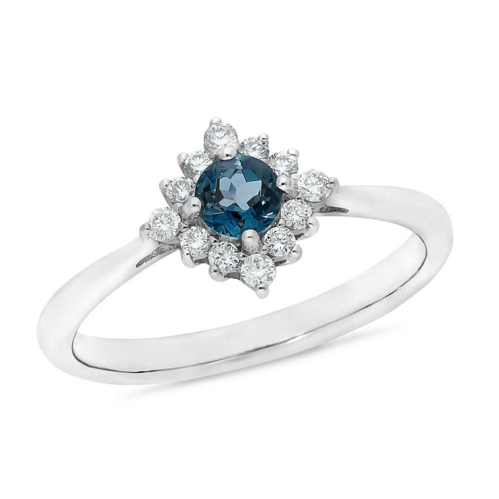 Topaz and diamond shop engagement ring