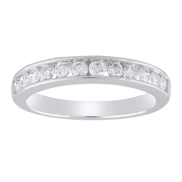 Band Ring with 0.5ct Diamond in 9K White Gold