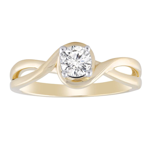 Ring with 0.4ct Diamond in 9K Yellow Gold