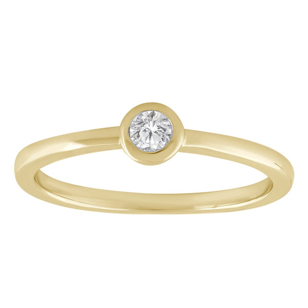 Solitaire Ring with 0.25ct Diamond in 9K Yellow Gold