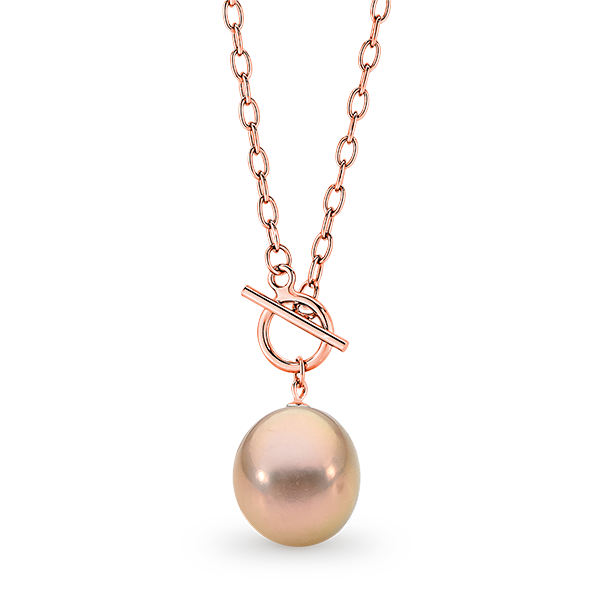 Pink pearl store pendant necklace