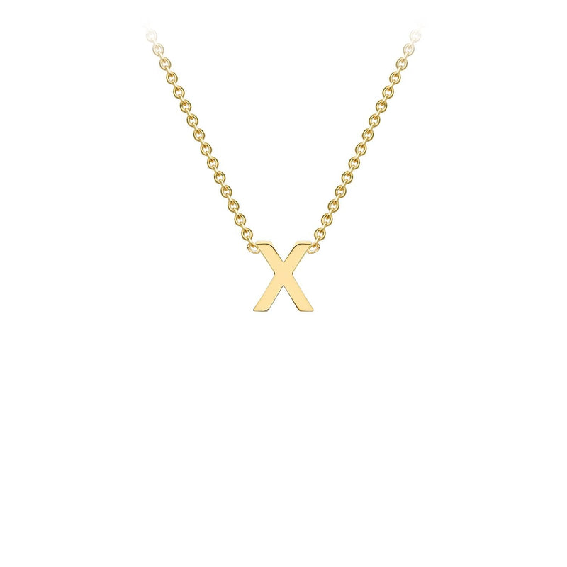 9ct Yellow Gold 'X' Initial Adjustable Letter Necklace 38/43cm