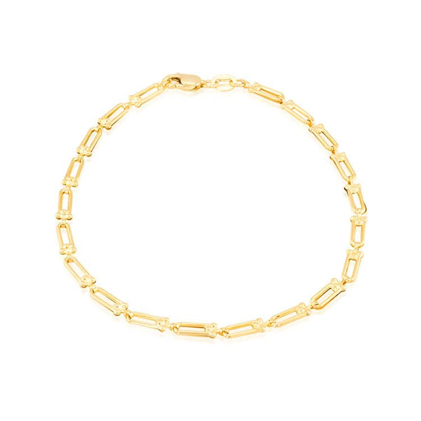 9ct Yellow Gold Mini Industrial Chain Bracelet 18cm