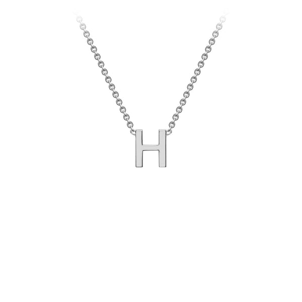 9ct White Gold 'H' Initial Adjustable Letter Necklace 38/43cm