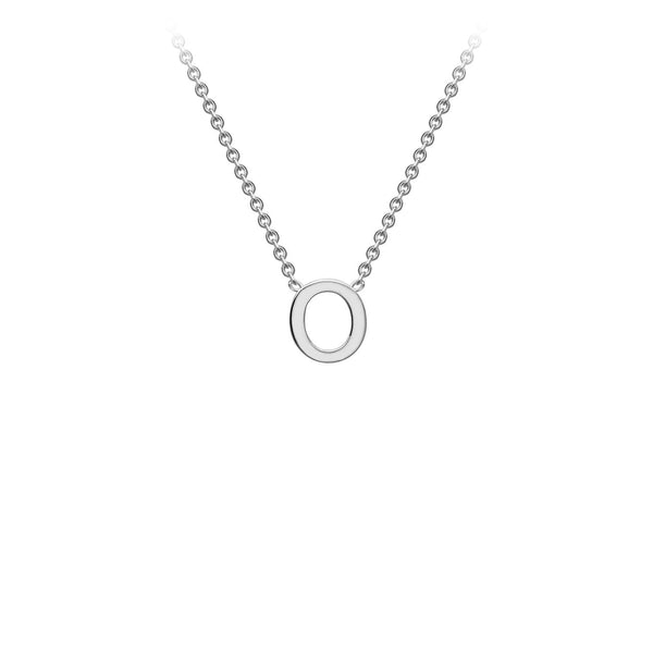 9ct White Gold 'O' Initial Adjustable Letter Necklace 38/43cm