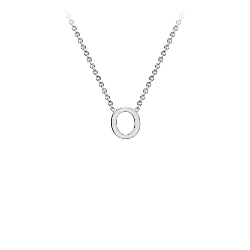 9ct White Gold 'O' Initial Adjustable Letter Necklace 38/43cm
