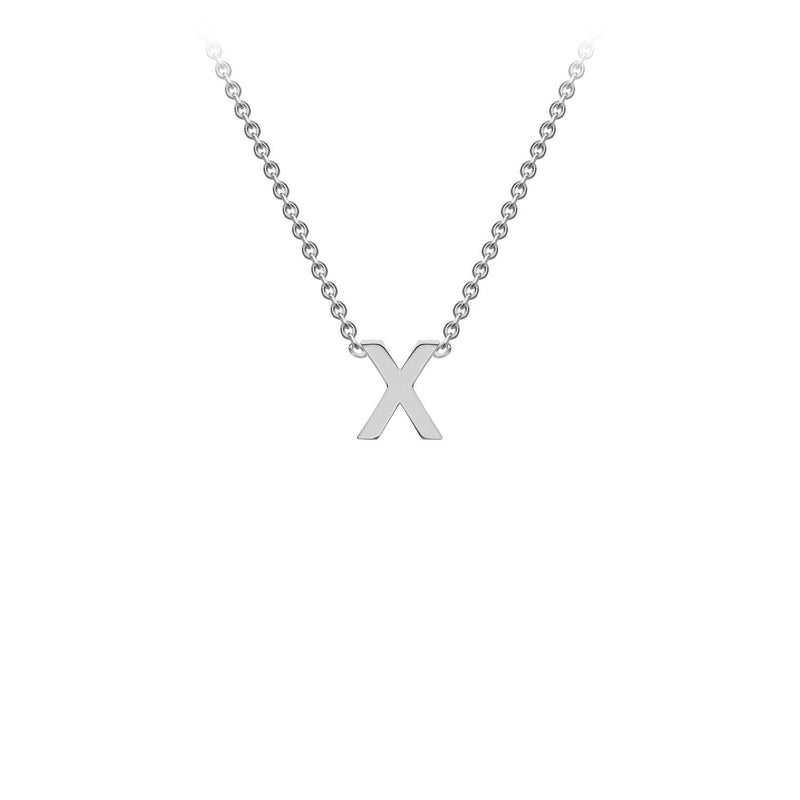 9ct White Gold 'X' Initial Adjustable Letter Necklace 38/43cm