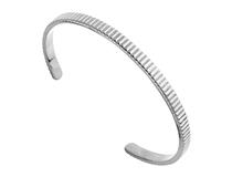 Najo Silver ridged cuff bangle