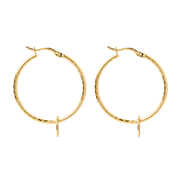Najo Yellow gold Loop earring with drop disc