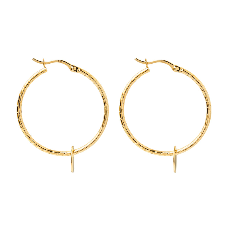 Najo Yellow gold Loop earring with drop disc