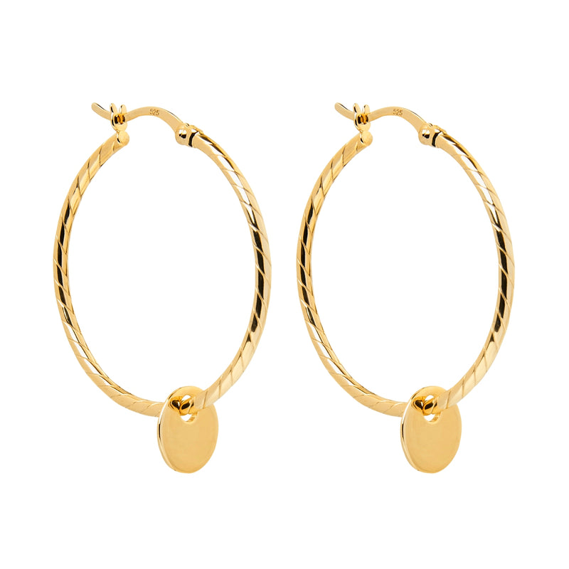 Najo Yellow gold Loop earring with drop disc