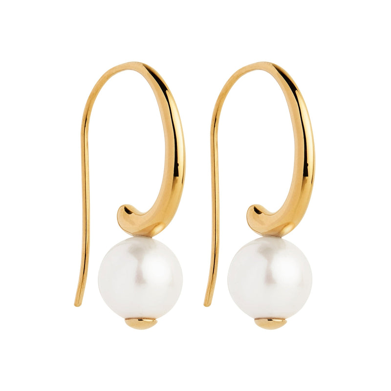 NAJO Fern Yellow Gold Pearl Earring