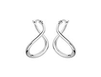Najo Silver Wave design loop earrings