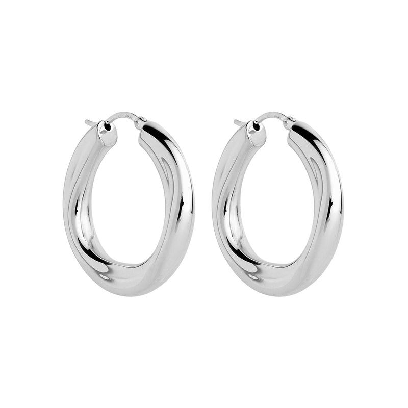 NAJO Dune Medium Silver Hoop Earring