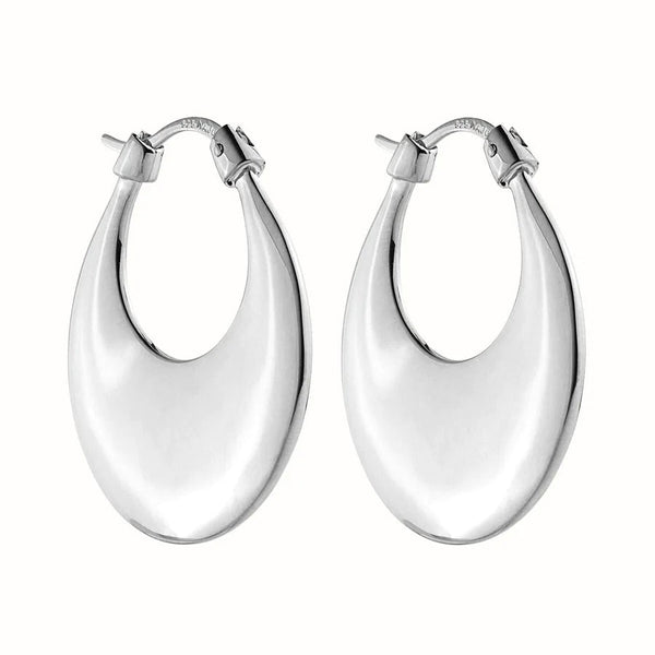 NAJO Cresence Hoop Silver Earrings