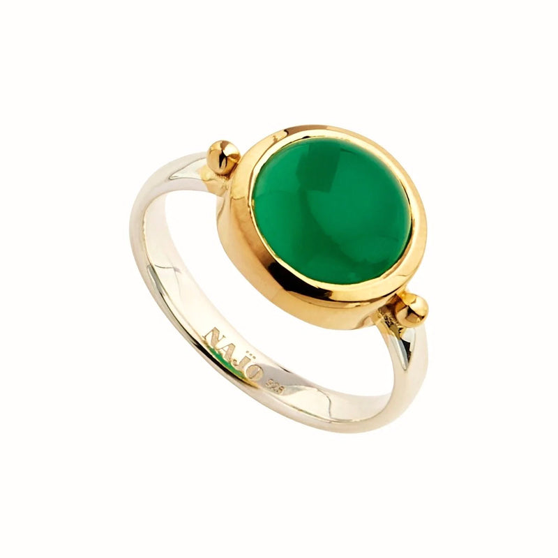 NAJO Garland Yellow Gold Green Onyx Ring