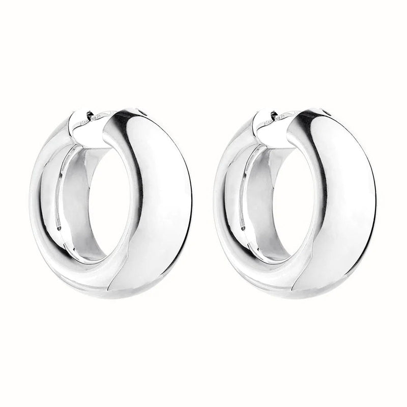 NAJO Panorama Hoop Silver Earrings