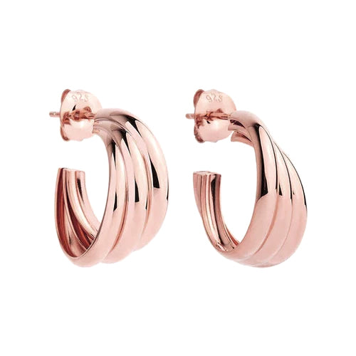 NAJO Ripple Hoop Rose Gold Earrings