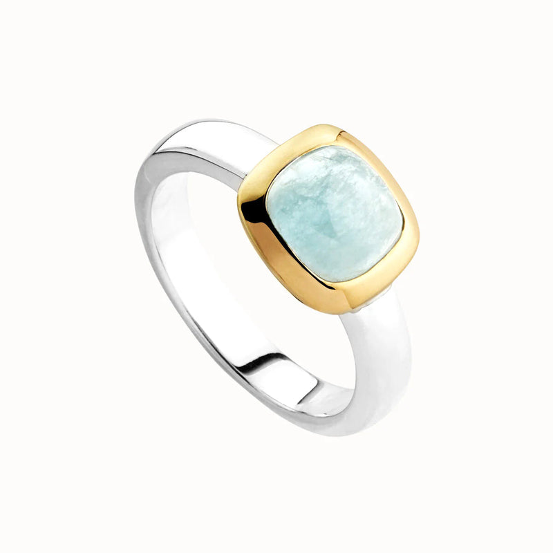 NAJO Aura Two-tone Aquamarine Ring