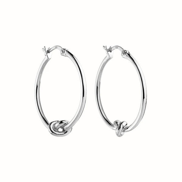 NAJO Nature's Knot Hoop Silver Earrings