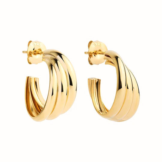 NAJO Ripple Hoop Gold Earrings