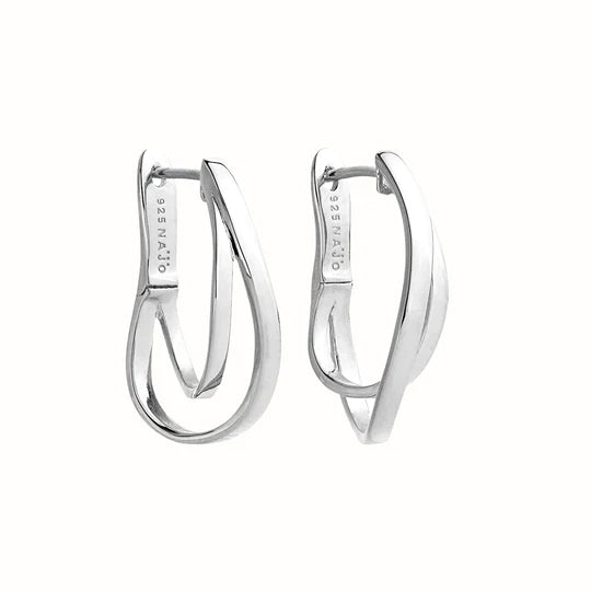 NAJO Fountain Hoop Silver Earrings