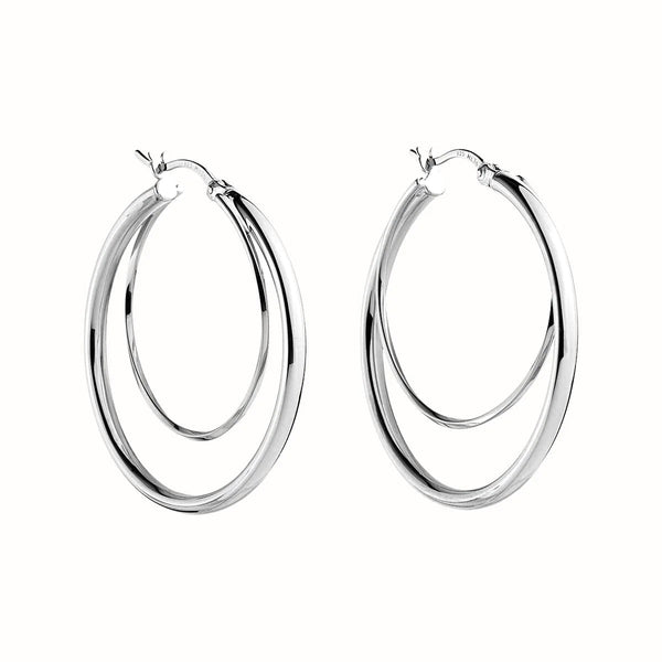 NAJO Whirlpool Hoop Silver Earrings