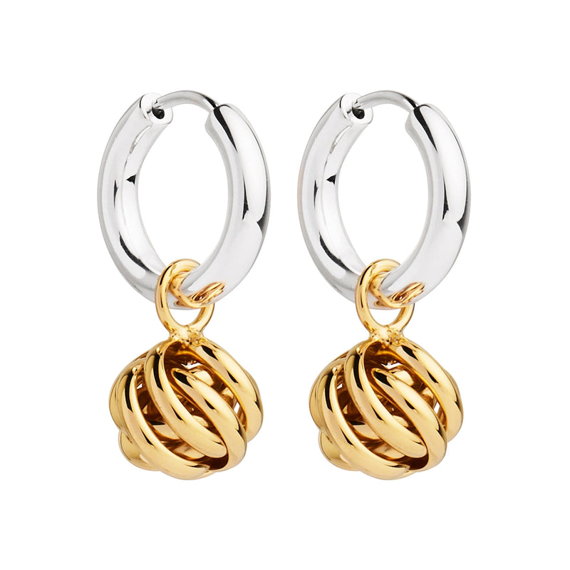 NAJO Nest Huggie Silver & Yellow Gold Earring