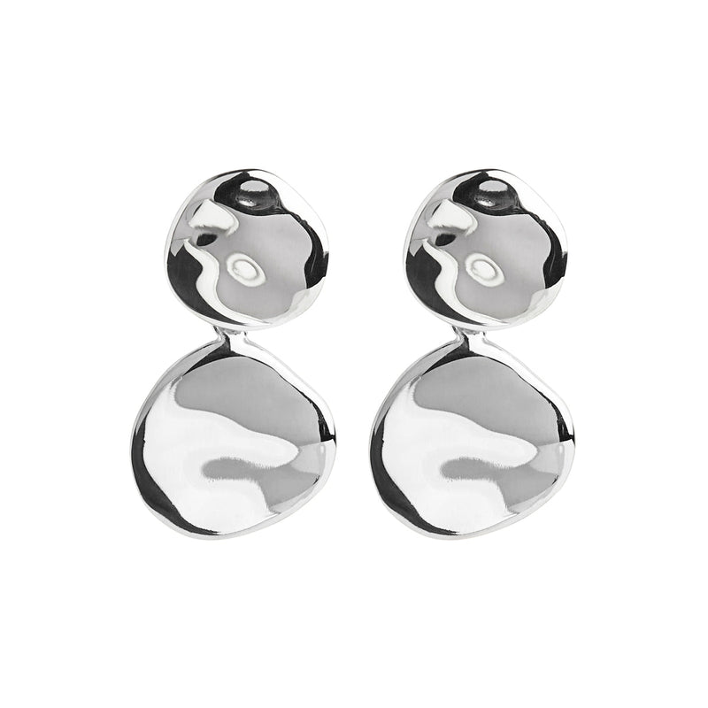 NAJO Shard Double Disk Silver Stud Earring