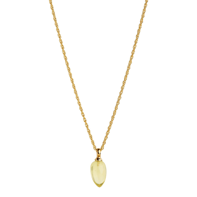 NAJO Dew Drop Yellow Gold Lemon Quartz Necklace (45cm)