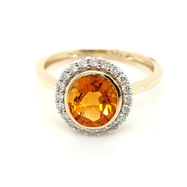 Citrine and diamond ring yellow deals gold