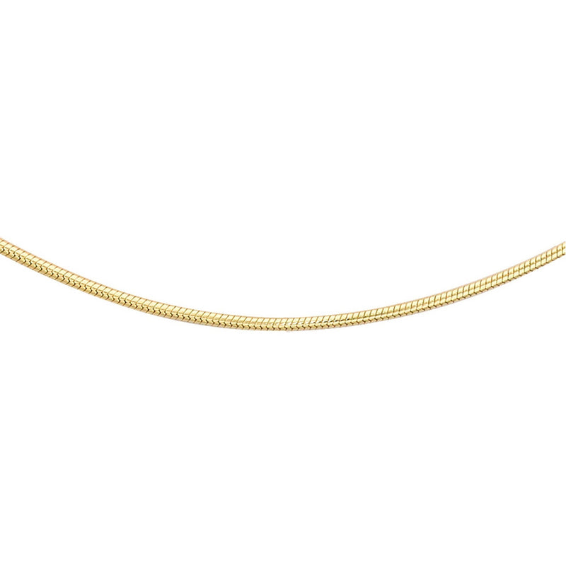9ct Yellow Gold Mini Round Snake Chain 40cm