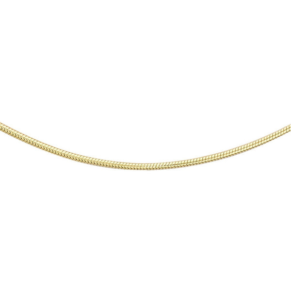 9ct Yellow Gold Mini Round Snake Chain 45cm