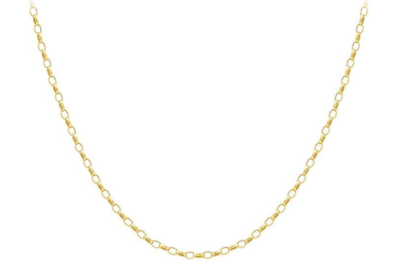 9ct Yellow Gold Oval Belcher Necklace 45cm