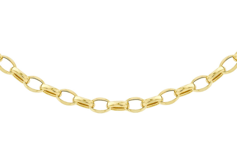 9ct Yellow Gold Oval Belcher Necklace 45cm
