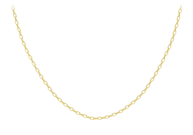 9ct Yellow Gold Oval Belcher Necklace 50cm