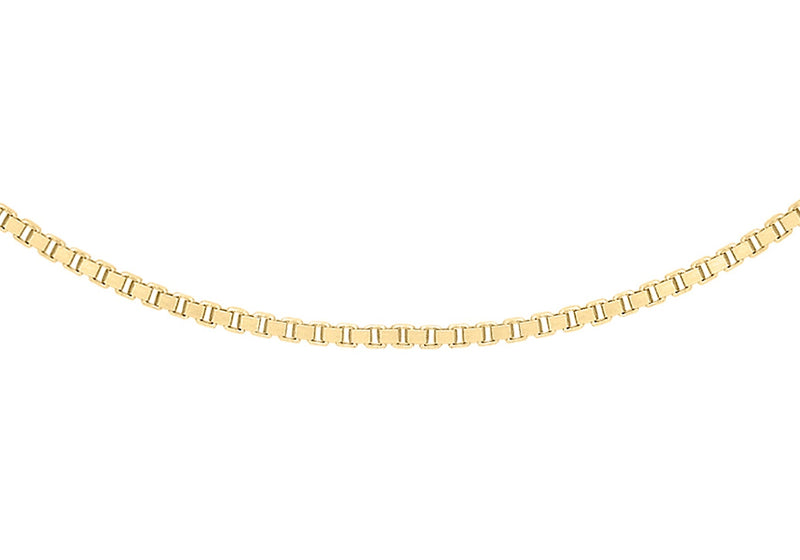 9ct Yellow Gold Solid Venetian Box Chain 45-50cm