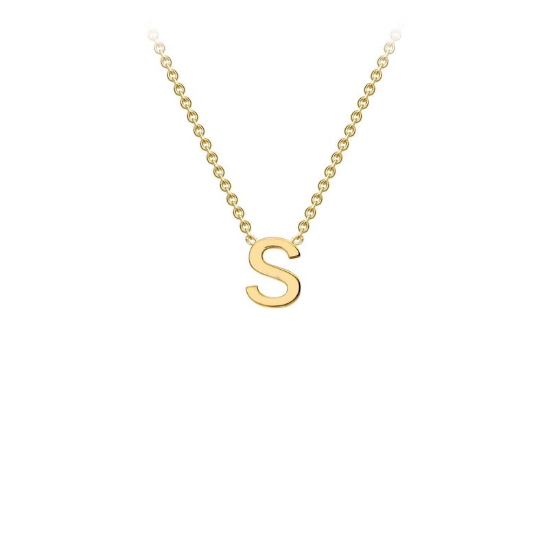 9ct Yellow Gold 'S' Initial Adjustable Letter Necklace 38/43cm