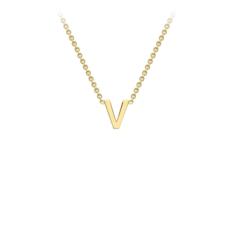 9ct Yellow Gold 'V' Initial Adjustable Letter Necklace 38/43cm