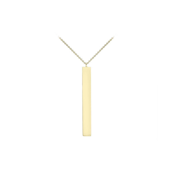 9ct Yellow Gold 4.9mm x 39.7mm Vertical Bar Adjustable Necklace 41cm-43cm