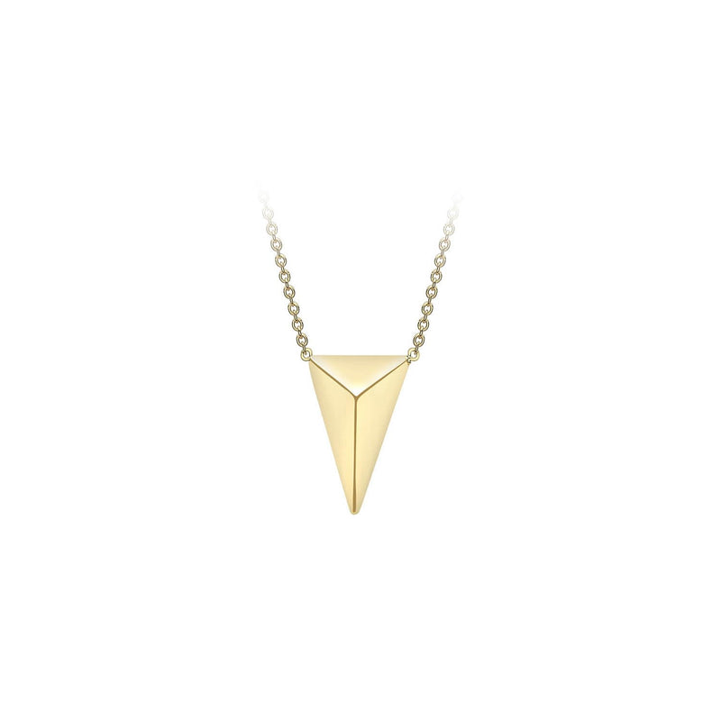9ct Yellow Gold 9.6mm x 13mm Elongated Pyramid Adjustable Necklace 41cm-43cm