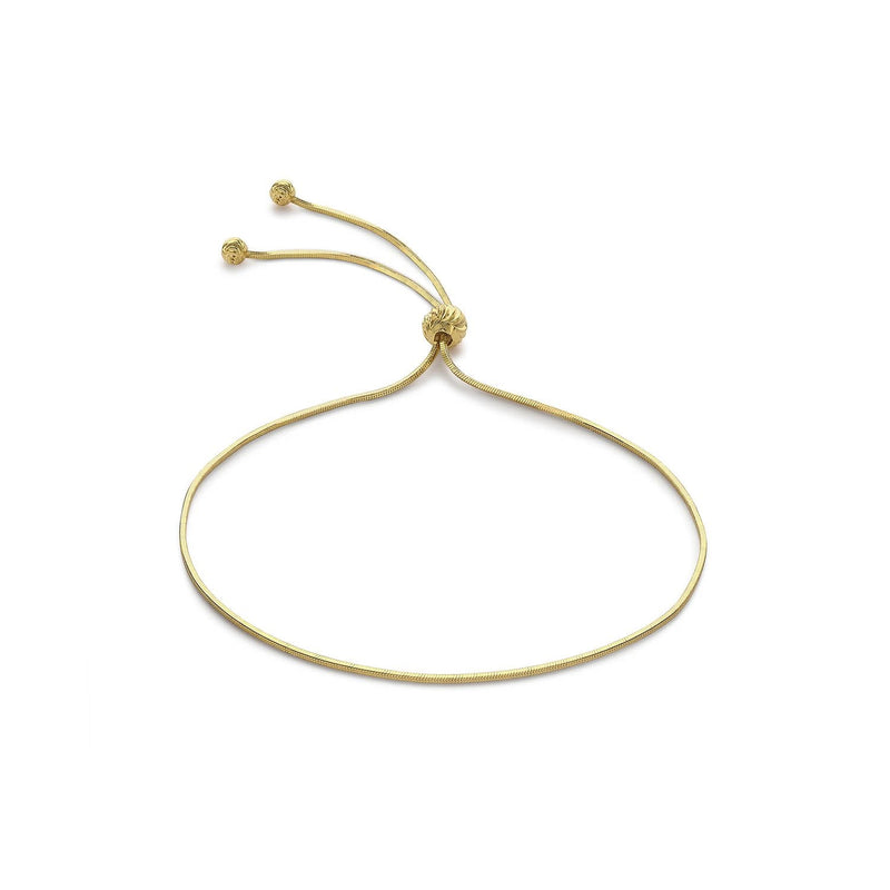 9ct Yellow Gold Snake Chain Adjustable Bracelet Maximum 23cm