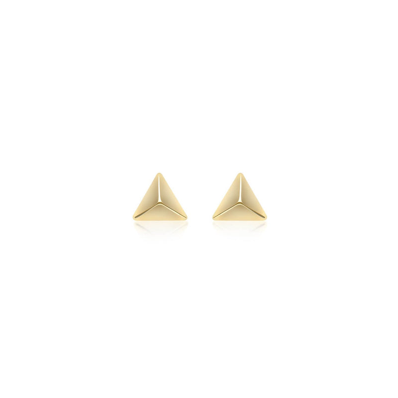 9ct Yellow Gold 10mm x 8.5mm Elongated Pyramid Stud Earrings