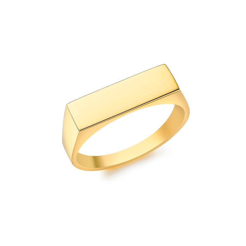 9ct Yellow Gold 16.5mm x 5.5mm Rectangular Signet Ring