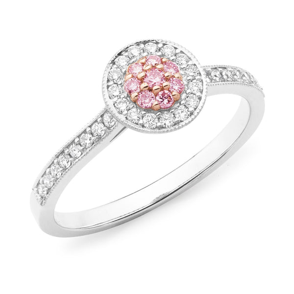 Pink solitaire on sale diamond ring