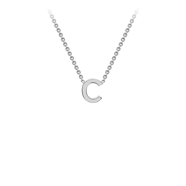 9ct White Gold 'C' Initial Adjustable Letter Necklace 38/43cm