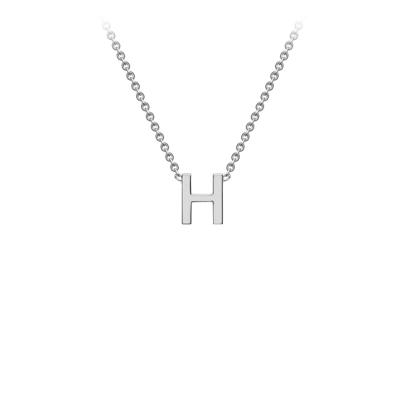 9ct White Gold 'H' Initial Adjustable Letter Necklace 38/43cm