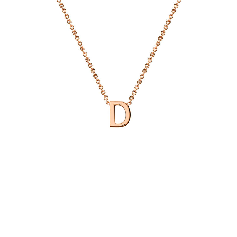 9ct Rose Gold 'D' Initial Adjustable Letter Necklace 38/43cm